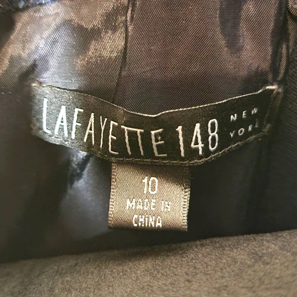 Lafayette 148 New York Wool Blend Fitted Bodice Dress Cowl Neck Size 10. #0197